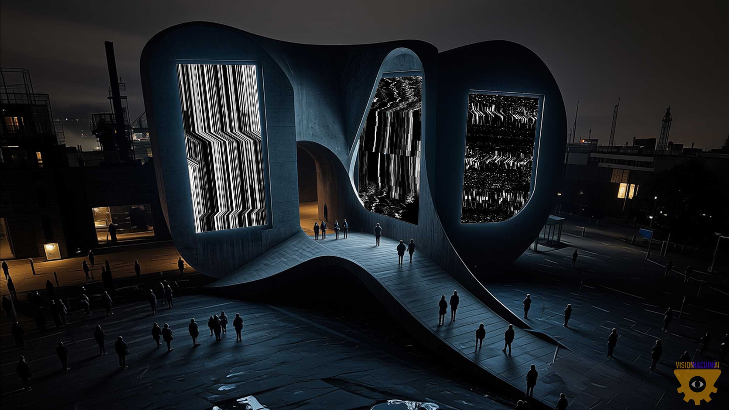 White Noise — walkable public sculpture at night